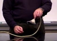A ping pong ball held in a funnel