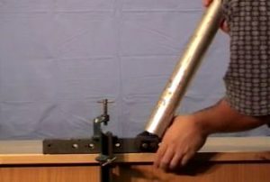 Torque wrench tightening bolt.