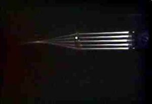 A convex lens refracts parallel rays to a point