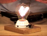 Light bulb and magnet