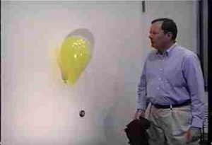 Charged balloon stuck to a door